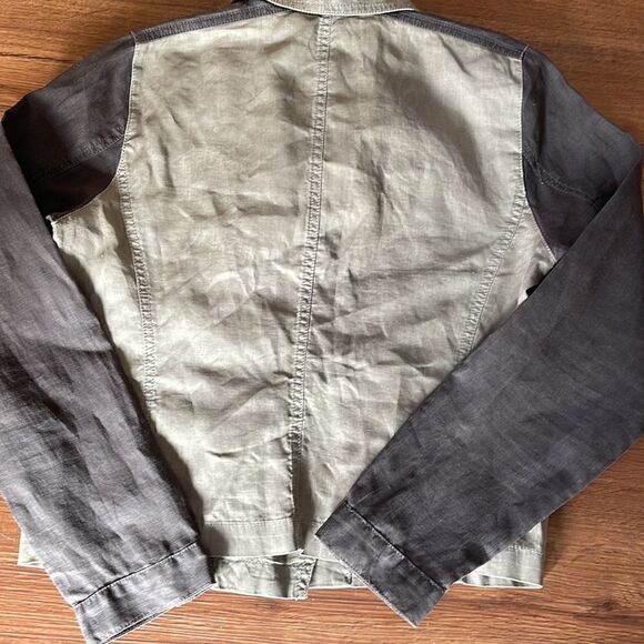 EILEEN FISHER ORGANIC LINEN COLORBLOCK JACKET - Picture 5 of 10